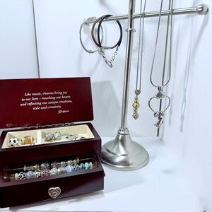 Brighton Charm Lovers Set! 39 beads/charms, 3 bracelets, new necklaces, & Box!!!